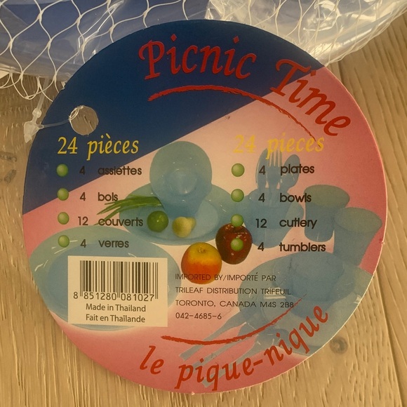 Picnic Time Blue Dinnerware Set - Picture 2 of 2